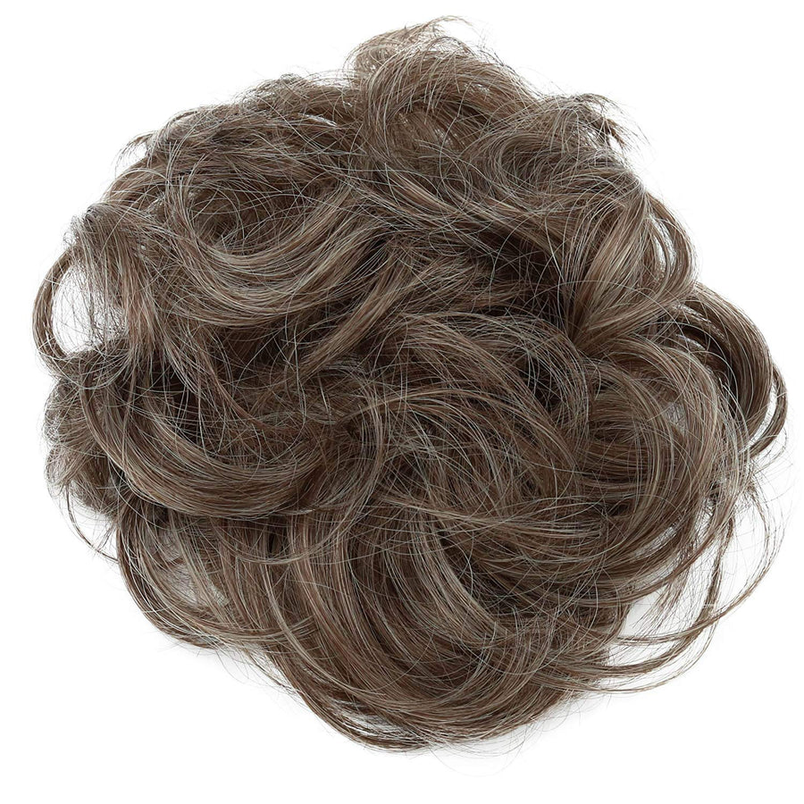 PRETTYSHOP Scrunchy Scrunchie Bun Updo Hairpiece Hair Ribbon Ponytail Extensions Curly Diverse Colors grey brown mix 101/30 AD
