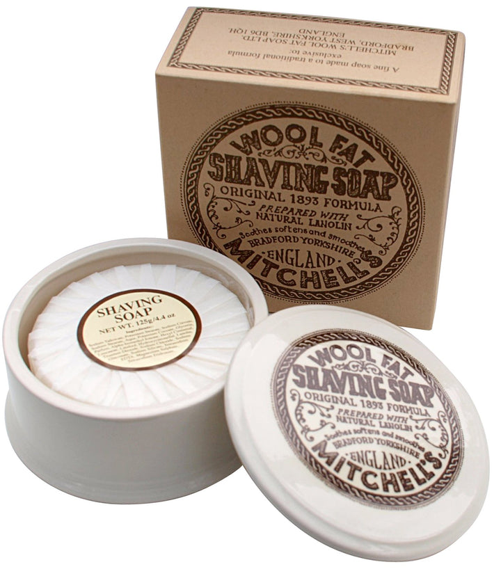 Mitchell's Wool Fat Shaving Soap in Dish