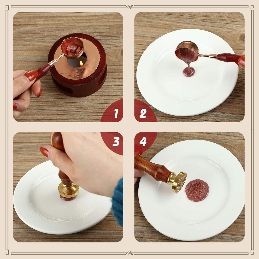 Wax Seal Stamp Heads, Set of 3 Tree of Life, Love, Sunf