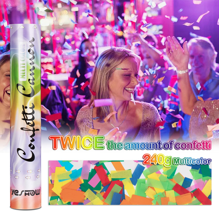 Confetti Cannon Party Poppers Biodegradable Shooters, (6 Pack) Multicolor Confetti Blaster for Birthday Graduation Wedding Christmas New Year’s Eve