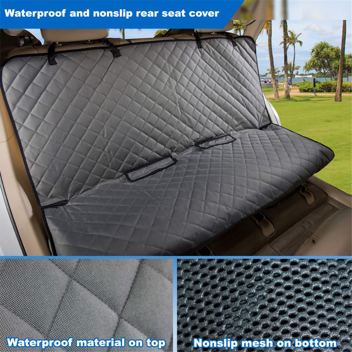 Bench Car Seat Cover Protector - Waterproof, Heavy-Duty and Nonslip Pet Car Seat Cover for Dogs with Universal Size Fits for Vehicles, Trucks &amp; SUVs(Grey)