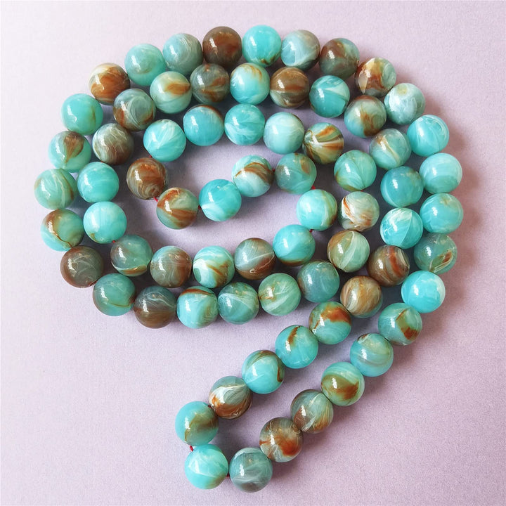 200PCS Acrylic Crystal Beads for Jewelry Making Round Loose Beads Charms Marble Patterns for Bracelets Earring Necklace Rings Adults Beading DIY Art Craft Projects Decor Birthday Gifts (10mm)