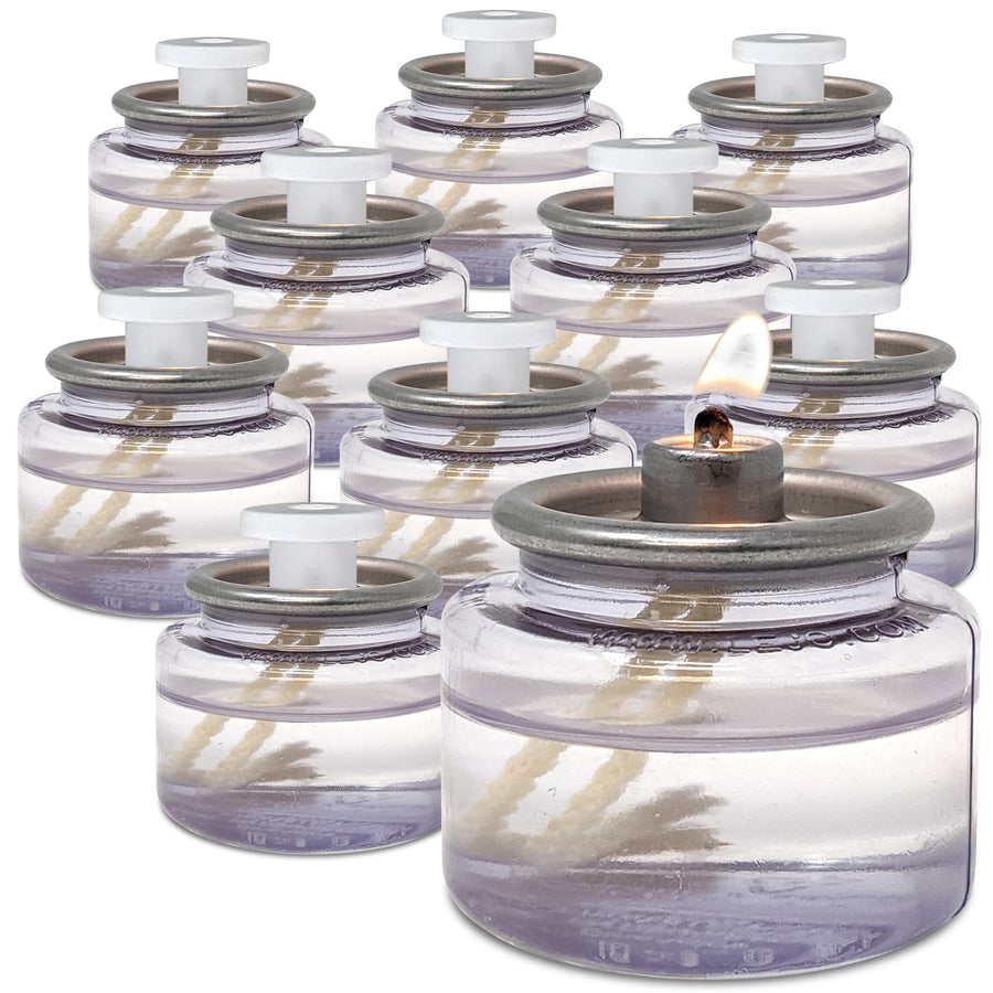 Oil Candles - 8 Hour Liquid Candles - Disposable Liquid Paraffin Tea Lights - 12 Pack - for Restaurant Tables and Emergency Candles