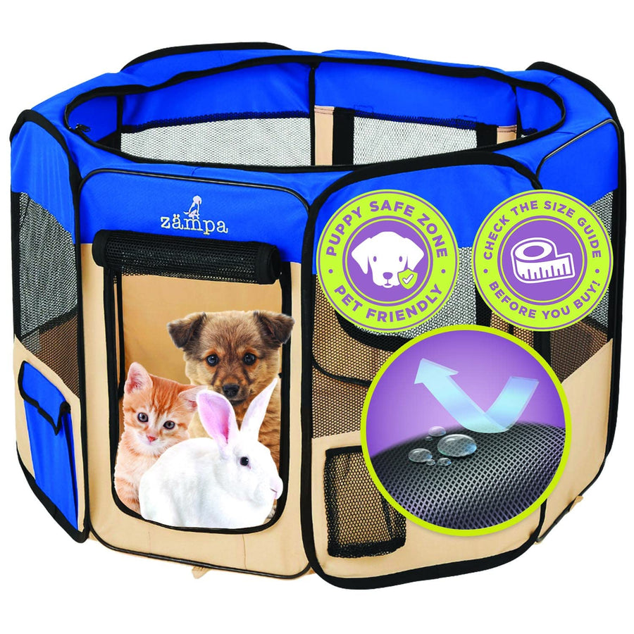 Puppy Playpen Small 36x36x24 Portable Pop Up Playpen for Dog and Cat, Foldable | Indoor/Outdoor Kitten Pen & Travel Pet Carrier + Carrying Case.