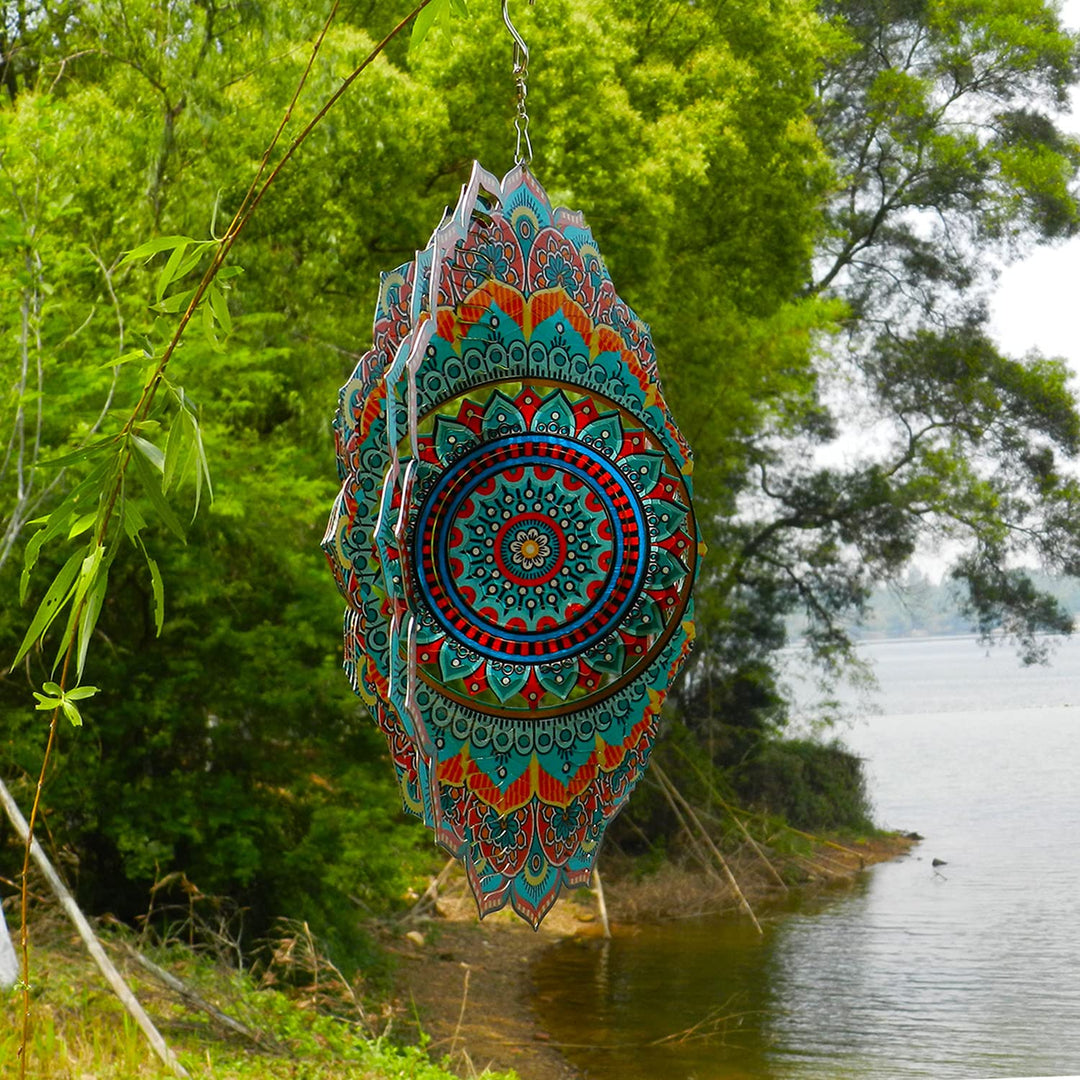 LJLIFART Wind Spinner Mandala Blessedness 12 inch 3D St