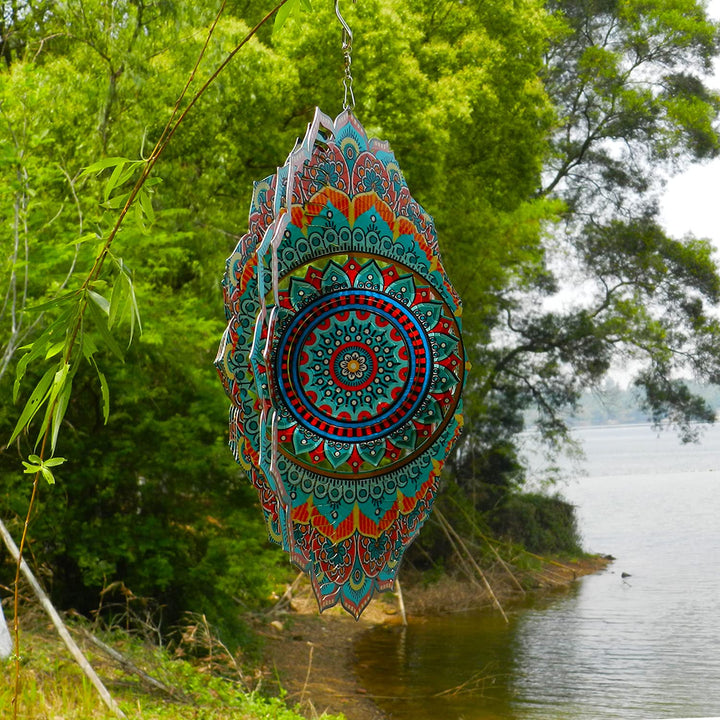 LJLIFART Wind Spinner Mandala Blessedness 12 inch 3D St