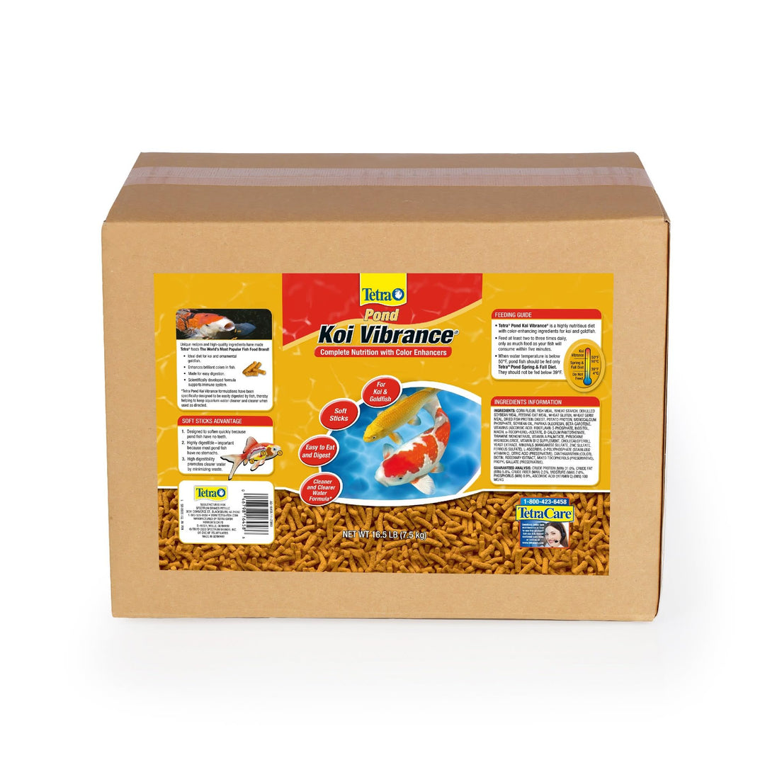 Pond Koi Vibrance, Soft Sticks, Floating Pond Food, 16.5 Pounds