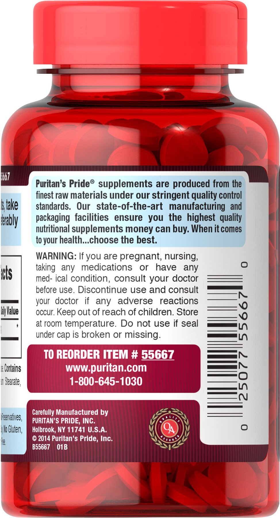 Puritans Pride Apple Cider Vinegar 600 mg Tablets, 200 