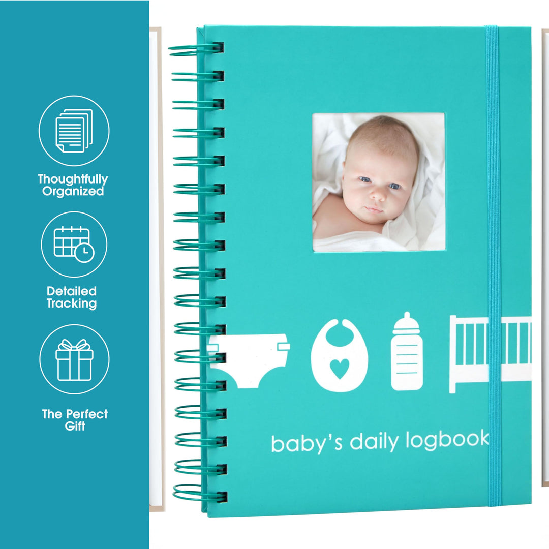 Pearhead Baby's Daily Log Book, 50 Easy to Fill Pages to Track and Monitor Your Newborn Baby's Schedule