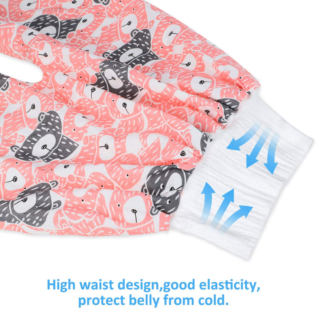 2 Packs Waterproof Diaper Pants Potty Training Cloth Diaper Pants for Baby Boy and Girl Night Time Pink