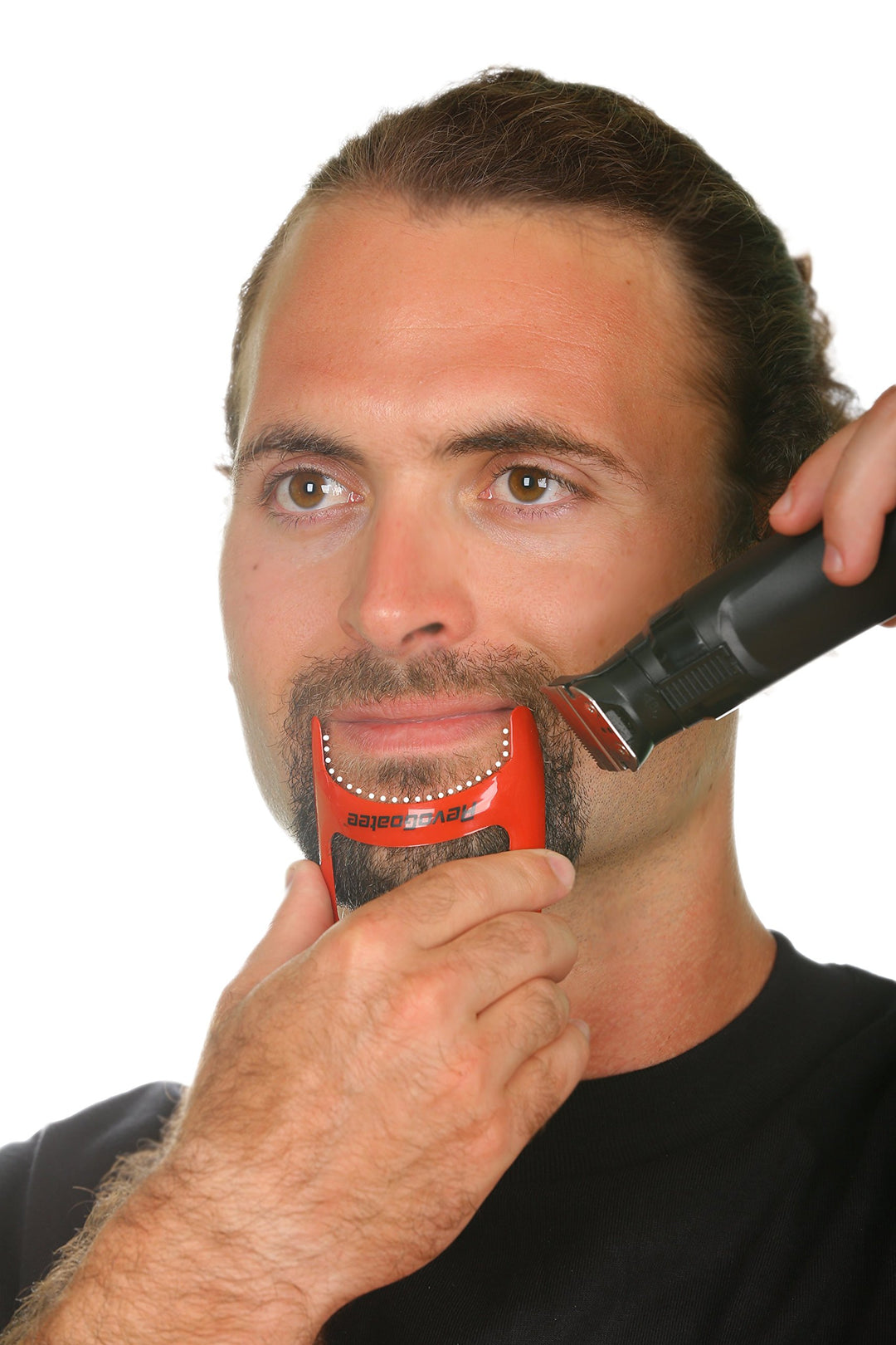 RevoGoatee Goatee Shaving Template - Shaping &amp; Edge-up Tool for Goatee Trimming, Lineup - Grooming Kit for Men - One Size Fits All - Self Cut Guide - Use w/Beard Trimmer or Clipper - Barber Supplies