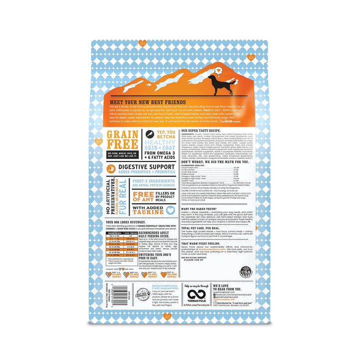 I and love and you Naked Essentials Dry Dog Food - Chicken + Duck - High Protein, Real Meat, No Fillers, Prebiotics + Probiotics, 11lb Bag