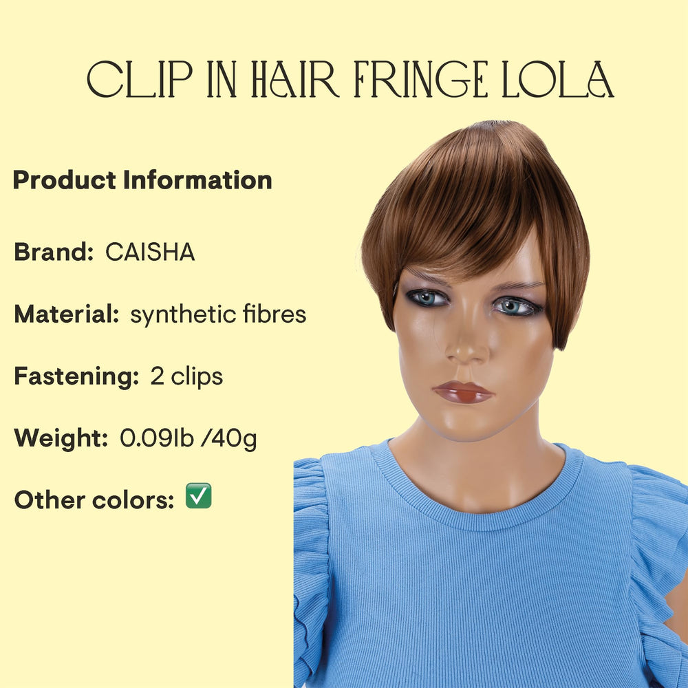 medium brown #27 F8-2 : PRETTYSHOP Fringe Bangs Clip in Extension Hair Piece Heat-Resisting Synthetic Fiber