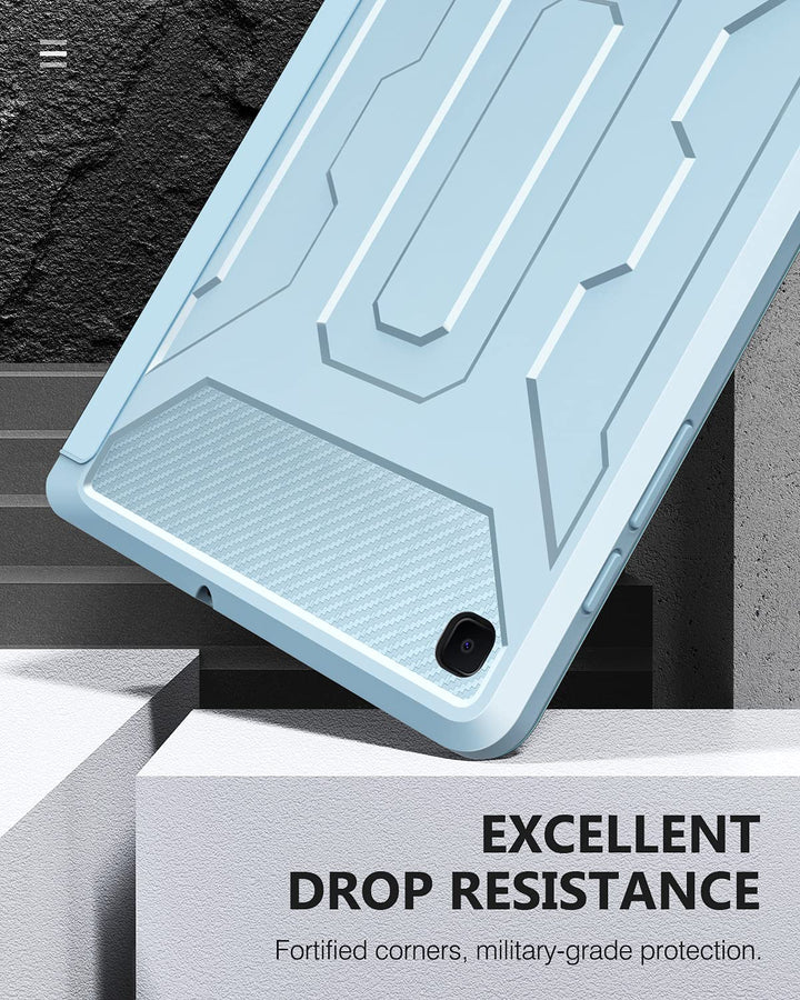 Case for Samsung Galaxy Tab S6 Lite 10.4 Inch 2024/2022/2020,9H Clear HD Built-in Screen Protector Full-Body Military-Grade Trifold Stand Cover with Auto Sleep/Wake &amp; Pencil Holder, Sky Blue