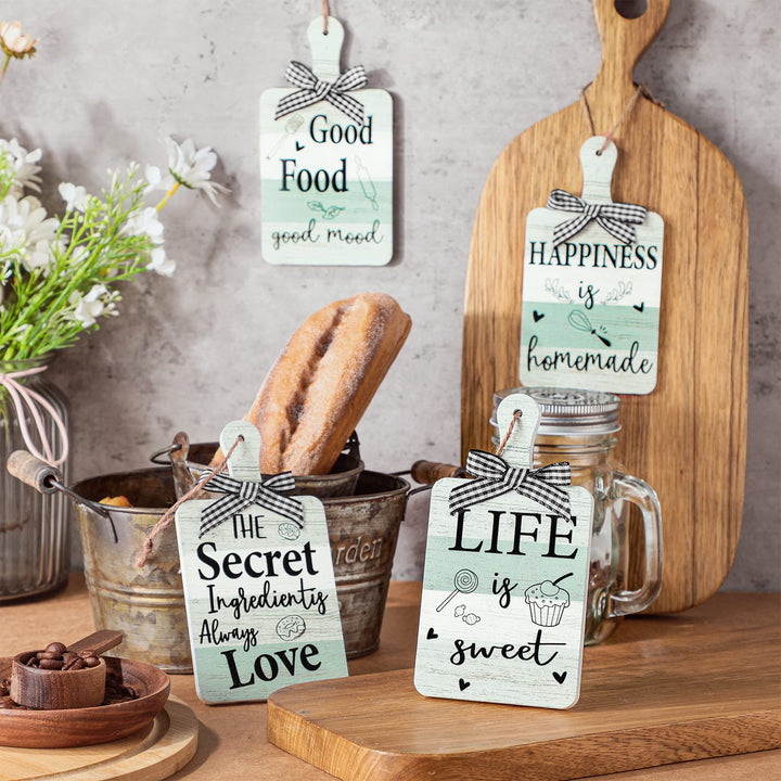 4 Pieces Wooden Tiered Tray Decor Kitchen Cutting Board