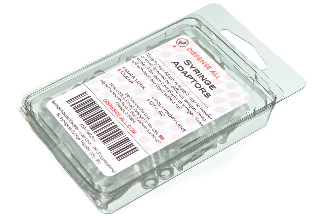 - Syringe Coupler, Luer Lock Adaptor (Polypropylene) - Female-to-Female (Qty: 100)