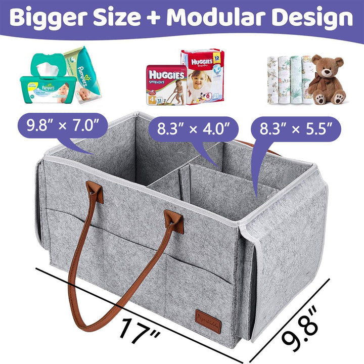 PAPERKIDDO Baby Diaper Caddy Organizer with Changing Ta