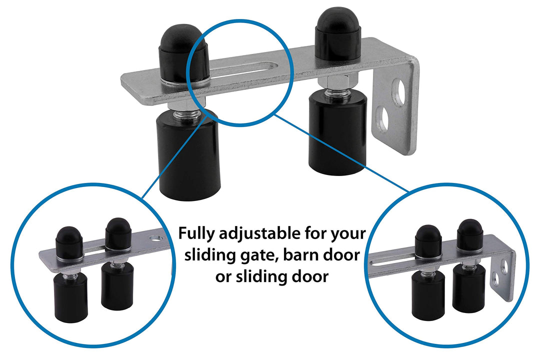 Gate Guide Adjustable - Smooth Black Nylon Double Rolle
