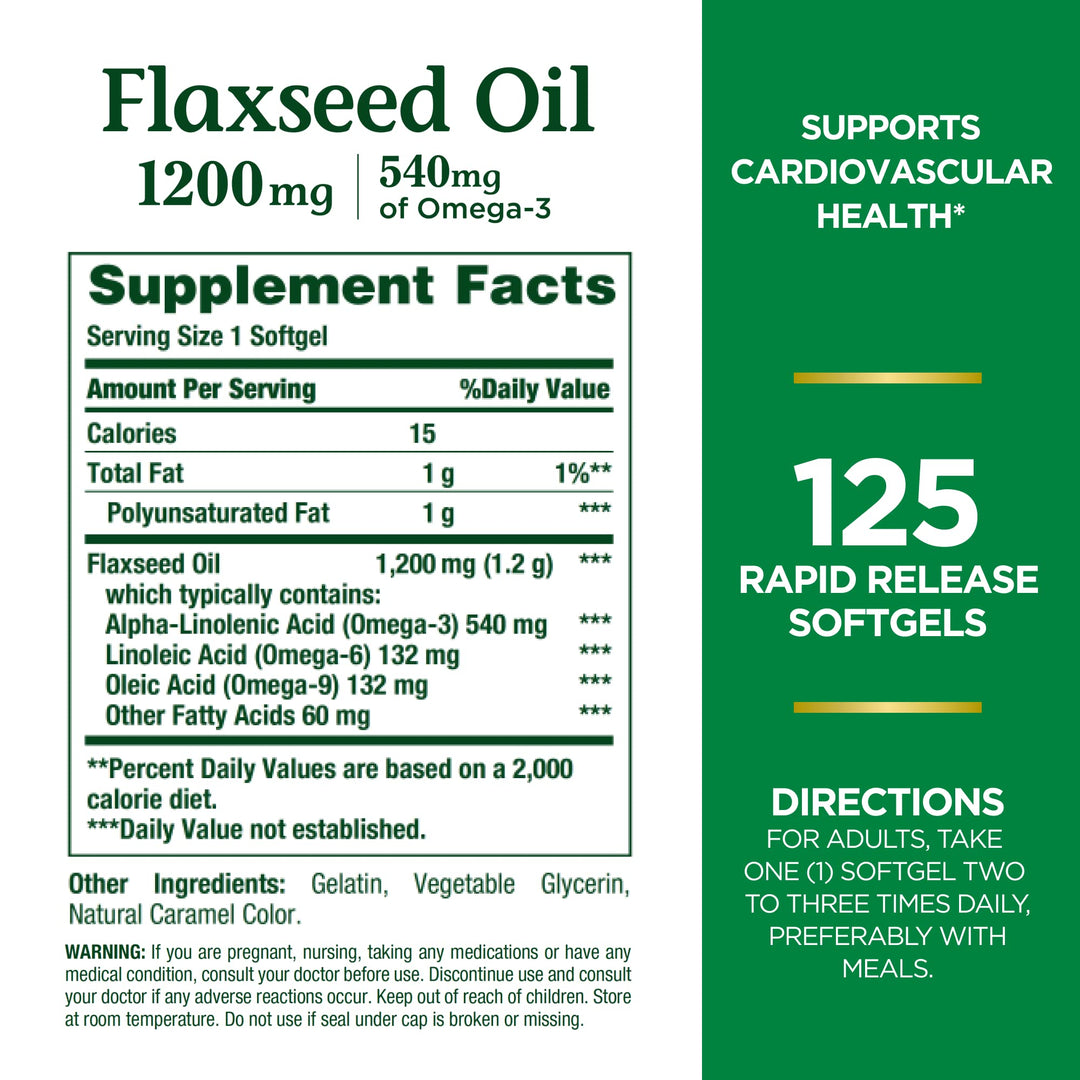 Nature&#39;s Bounty Flaxseed and Omega 3, Dietary S