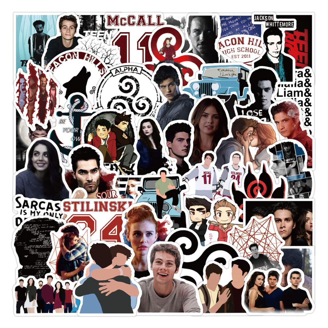 50Pcs US TV Series Teen Wolf Stickers for Water Bottle 