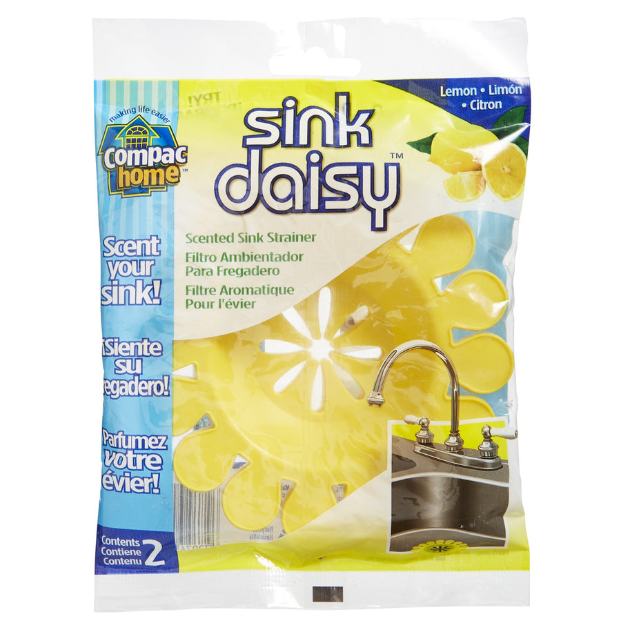 Compac Sink Daisy Scented Sink Strainer, Lemon, 2 Count