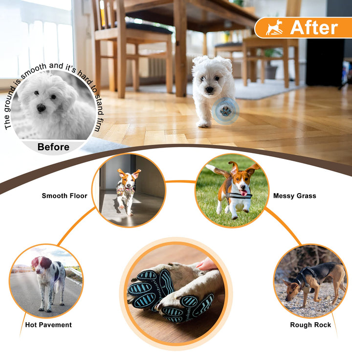 Dog Anti-Slip Toe Grips, Paw Traction Pads for Dogs, Provides Extra Traction and Support for Senior Dogs or Dogs with Weak Paw to Keep Them from Slipping on Smooth Floors, 12 Sets - 48 Pads