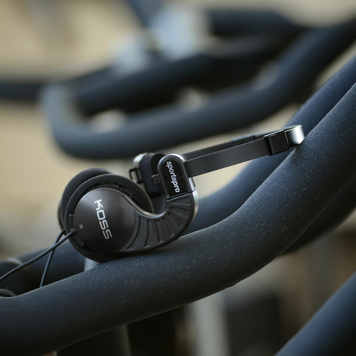SportaPro On-Ear Stereo Headphones, 3.5mm Plug, Lightweight, Unique Folding Design, Black