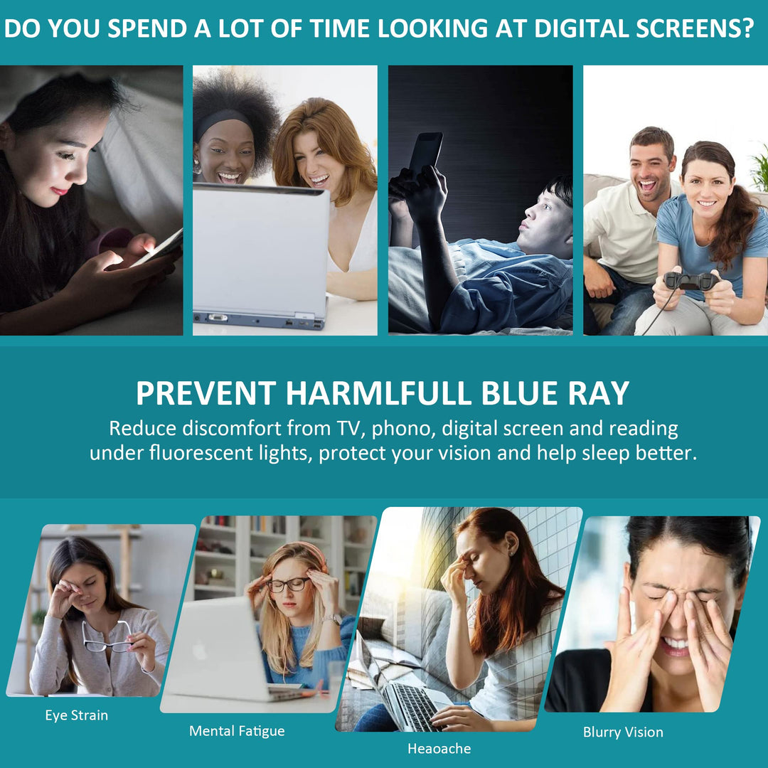 VisionGlobal Blue Light Blocking Glasses for Women/Men,