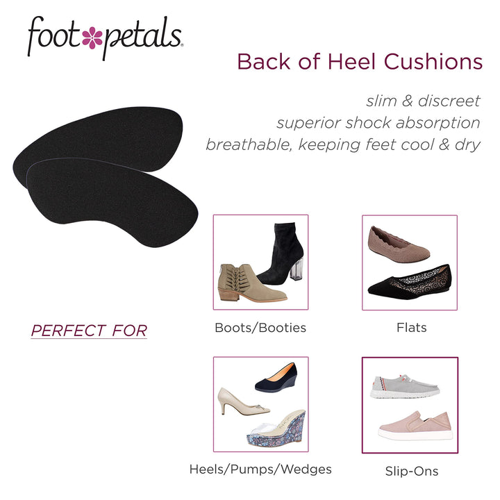 Fancy Feet Women&#39;s Back of Heel Cushions, Black