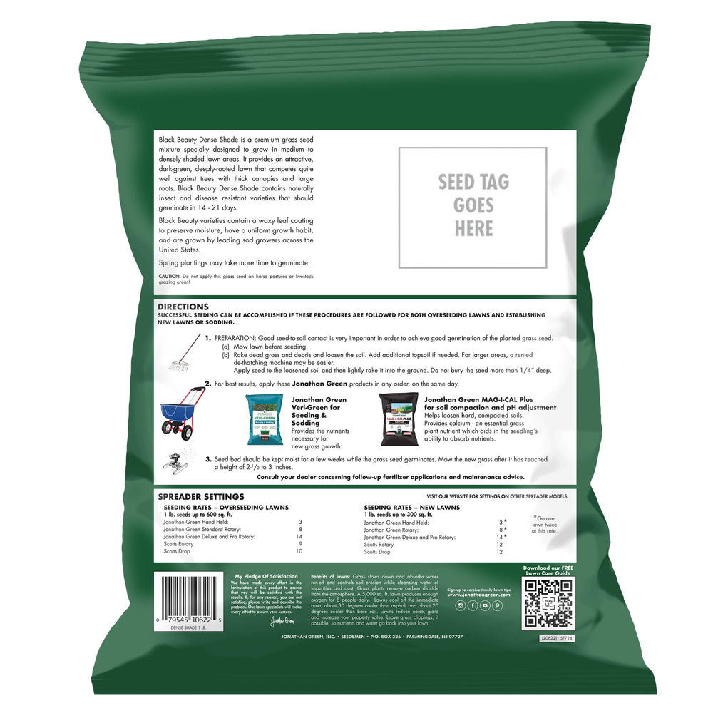 (10622) Black Beauty Dense Shade Grass Seed - Cool Season Lawn Seed (1 lb)