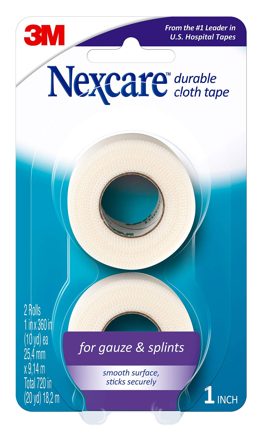 Nexcare Durapore Durable Cloth Tape 1 Inch X 10 Yards, 