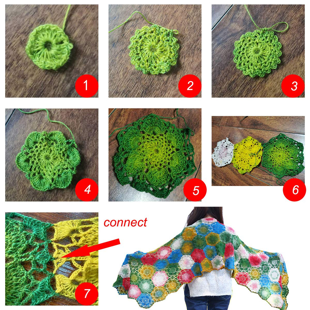 Wool Yarn for Knitting 550yd 0.22Ib Cachemire Multicolor Rainbow Yarn (Gradient Blue)