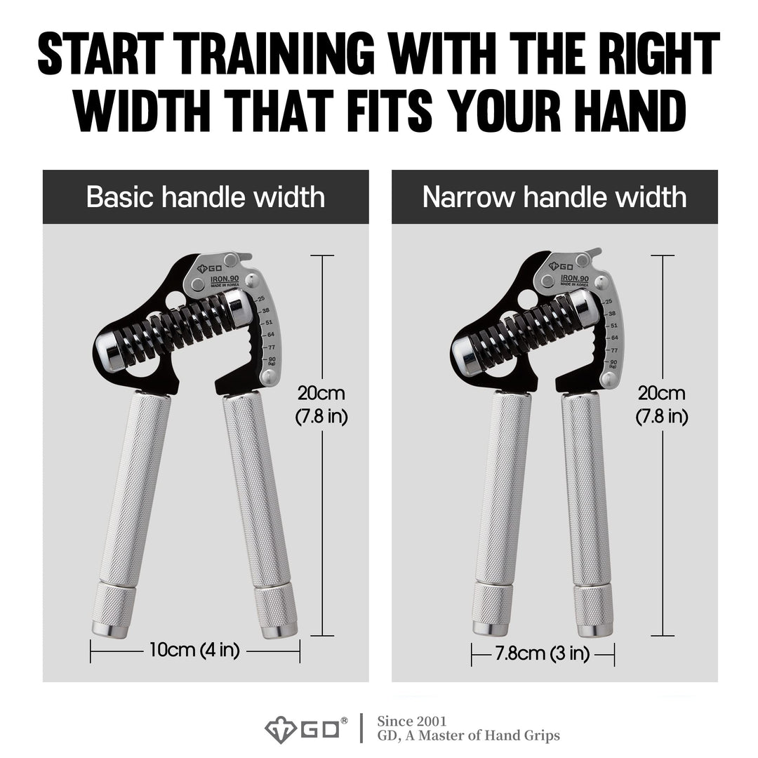 IRON GRIP EXT 90 Hand Grip Strengthener Premium Grip Strength Trainer Adjustable Hand Gripper (55 to 198 lbs (25~90kg)) for Forearms &amp; Wrist Strengthener Best Grip Exercises