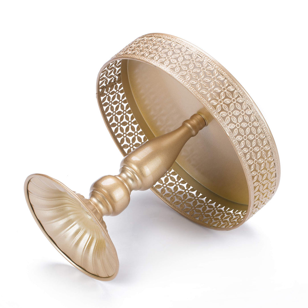 Set of 3 Cake Stands Round Modern Cake Stand Set Metal Cupcake Dessert Display Stand, Light Gold