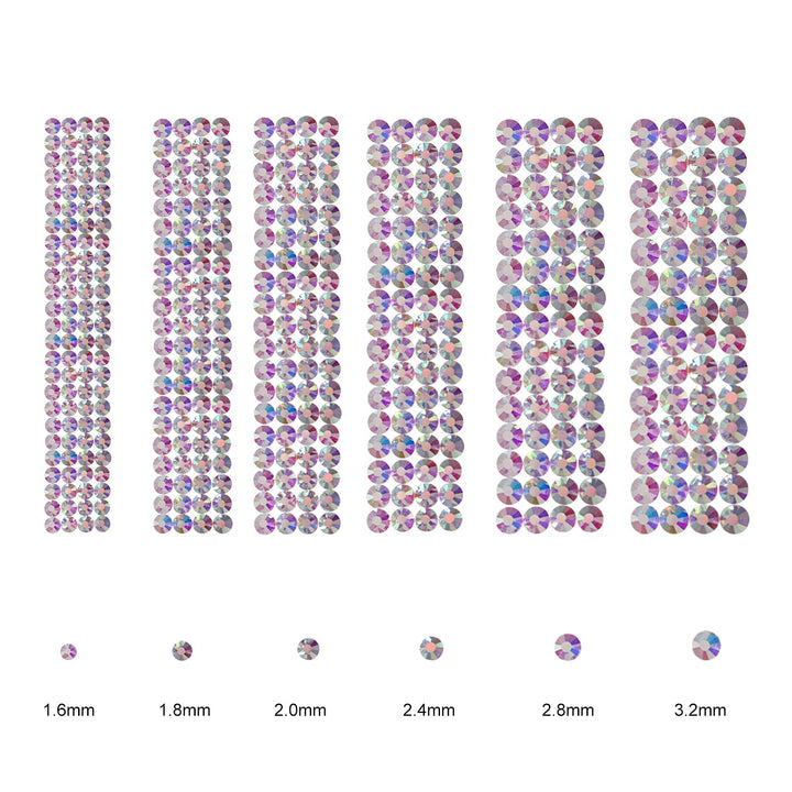 Jollin 3456pcs Flatback Rhinestones Glass Charms Diaman