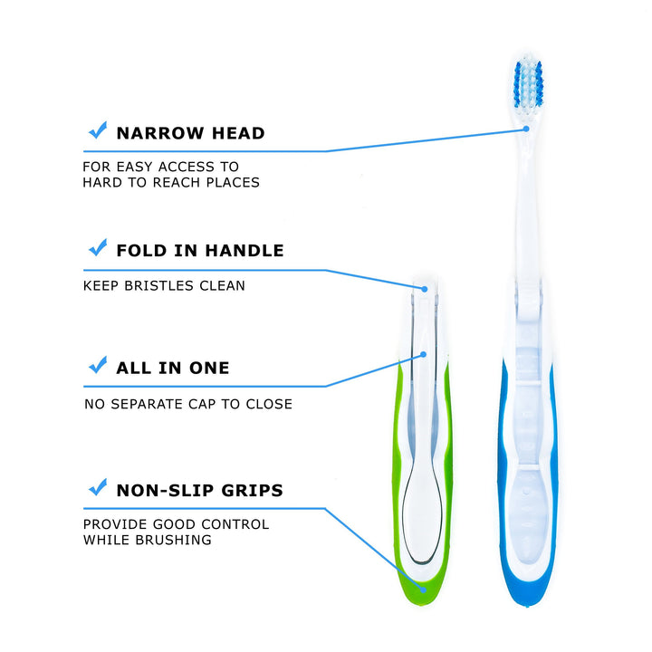 Travel Toothbrush, On The Go Folding Feature, medium br