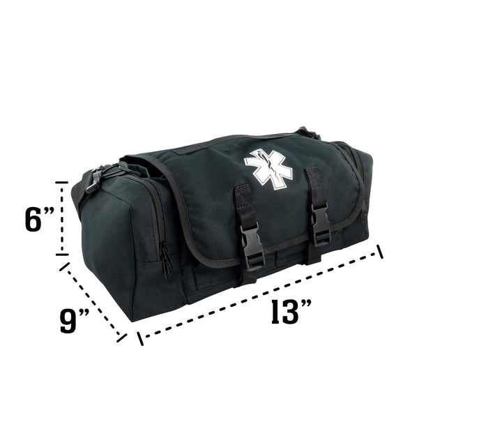 LINE2design First Aid Medical Bag - EMT Paramedic Economical Tactical First Responder Trauma Bag Empty – Multipurpose EMS Bag for Emergency Medical Supplies – Black