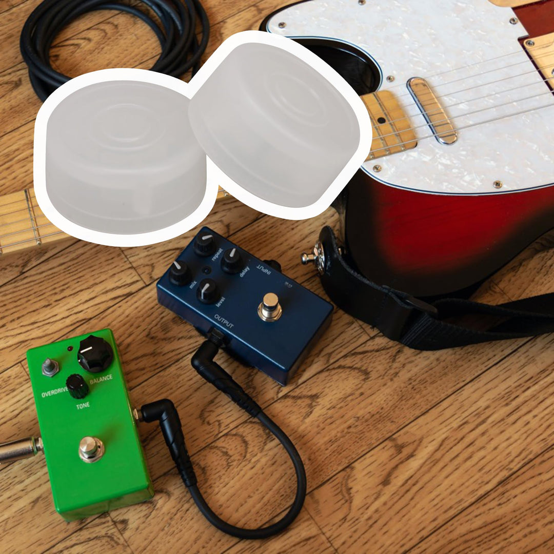 Plastic Guitar Stomp Knob Pedal Knobs Cap Transparent White Pack of 10