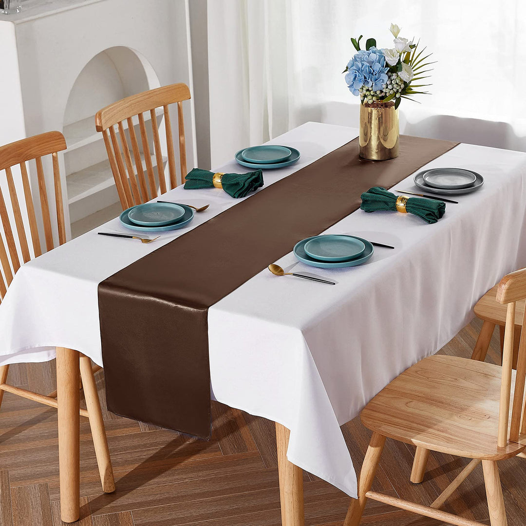 yourose 1 Pack Satin Table Runners 12 x 108 inch for We
