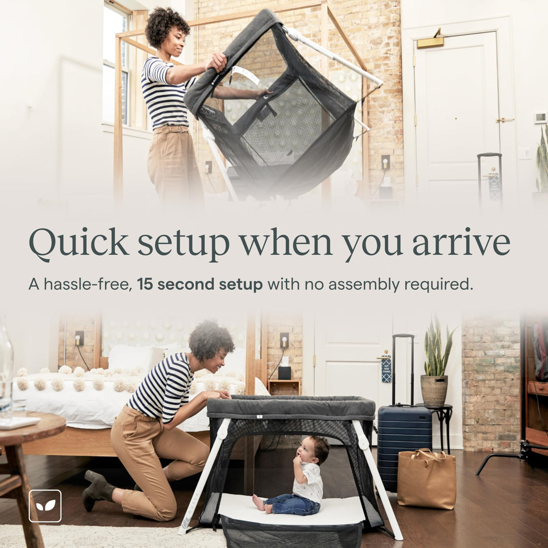 Guava Lotus Travel Crib with Lightweight Backpack Design | Certified Baby Safe Portable Crib | Folding Play Yard with Comfy Mattress for Babies &amp; Toddlers | Compact Baby Travel Bed