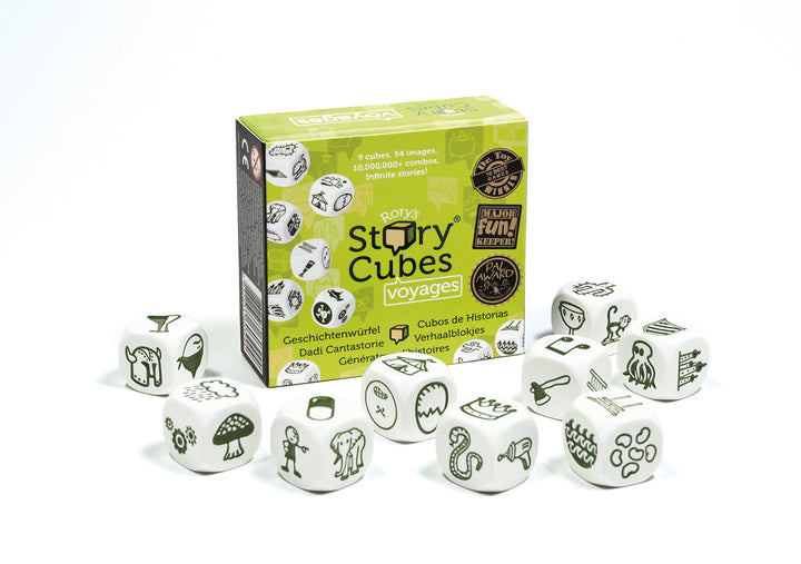 Rory&#39;s Story Cubes Voyages (Box) - Embark on Epic Adventures! Creative Storytelling Game for Kids &amp; Adults, Ages 6+, 1+ Players, 10 Minute Playtime, Made