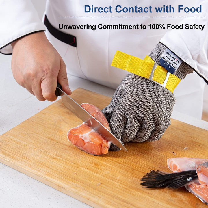 Level 9 Cut Resistant Glove Food Grade, Stainless Steel Mesh Metal Glove Knife Cutting Glove for Butcher Meat Cutting Oyster Shucking Kitchen Mandoline Chef Slicing Fish Fillet (X-Large)