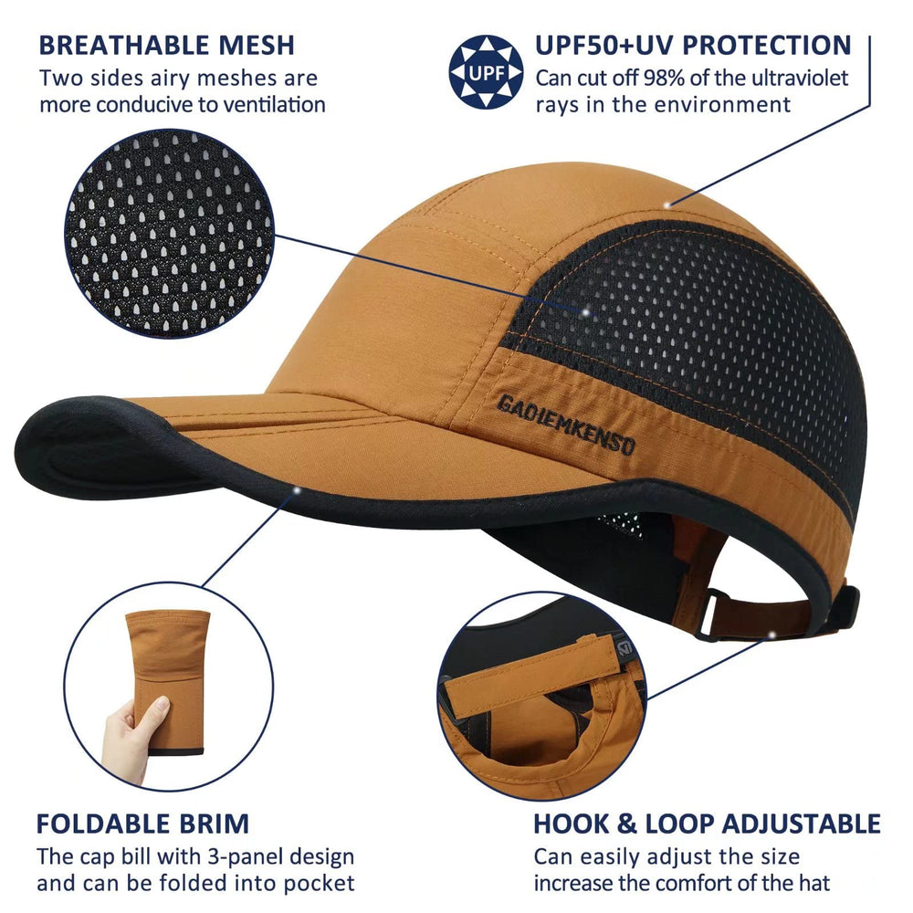 GADIEMKENSD Men Outdoor Hat Reflective Folding Running 
