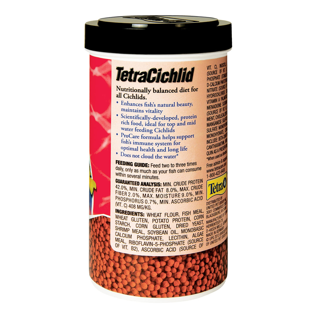 TetraCichlid fish Floating Cichlid Pellets 6 Ounces, Nutritionally Balanced Diet (77063)