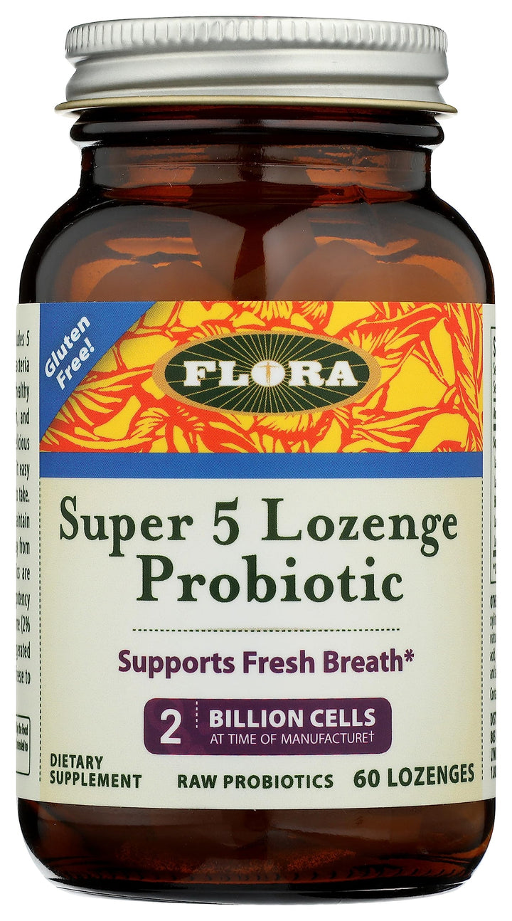Flora - Super 5 Lozenge Probiotic, Raspberry Flavored O