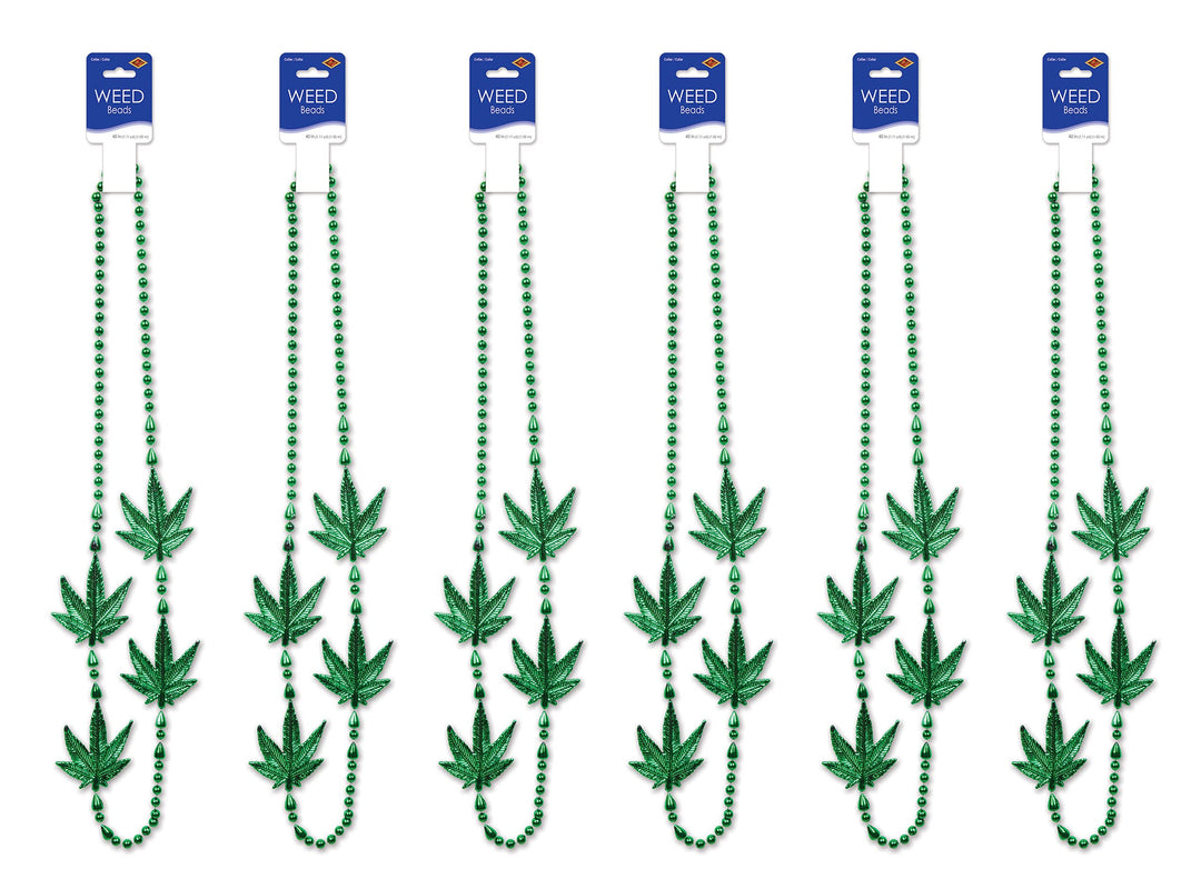 , 6 Piece Weed Beads, 40 (Green)