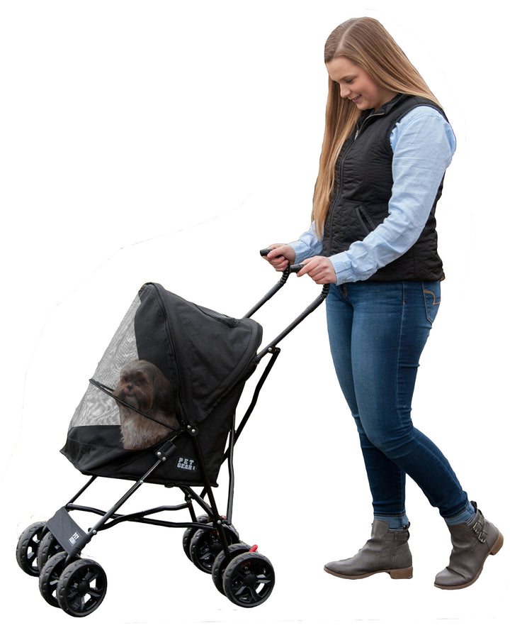 Travel Lite Plus Stroller, Compact, Easy Fold, No Assembly Required, Large Wheels for Cats and Dogs up to 15 pounds, 3 Colors