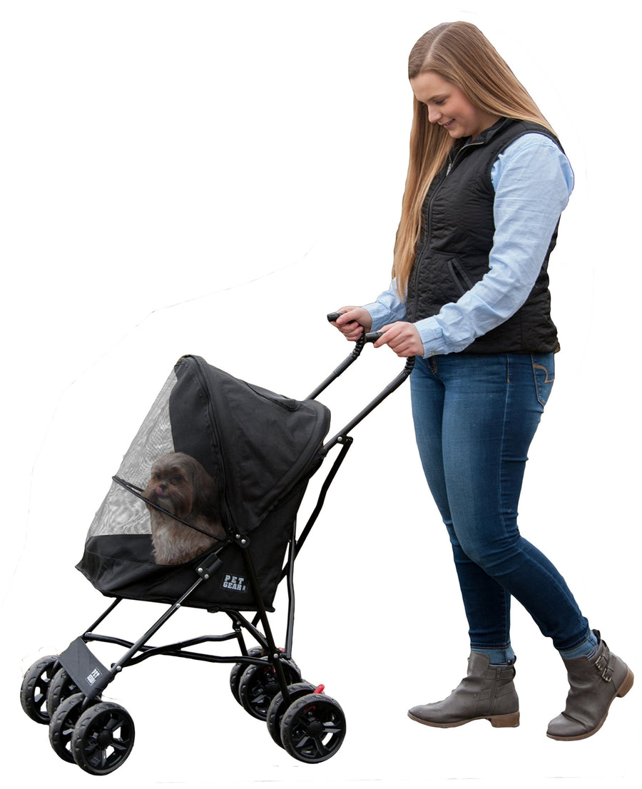 Travel Lite Plus Stroller, Compact, Easy Fold, No Assembly Required, Large Wheels for Cats and Dogs up to 15 pounds, 3 Colors