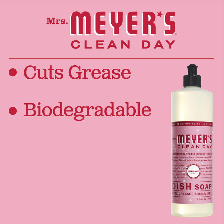 MRS MEYERS Liquid Dish Soap, Peppermint, 16 Ounce