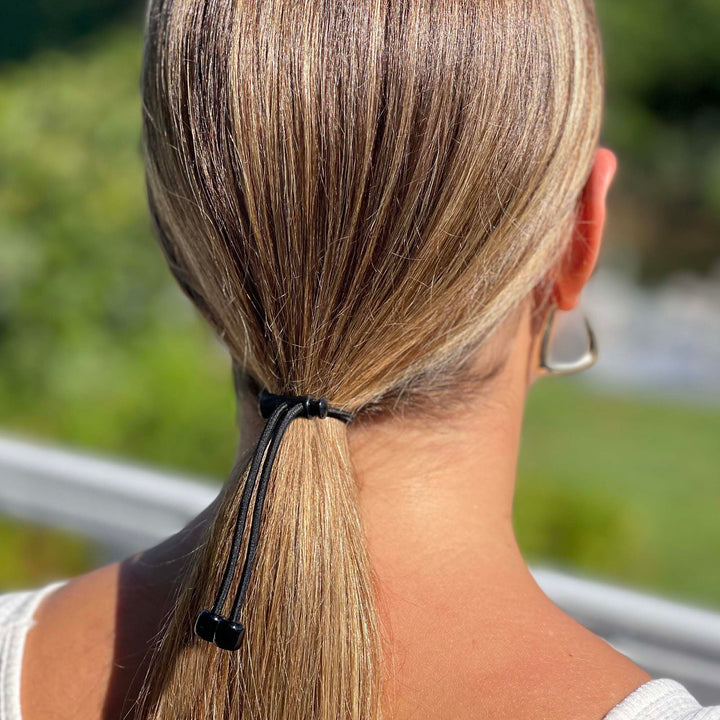 Brown &amp; Black : Sliding Ponytail Holders Double Pack Acrylic Charms (Brown &amp; Black)